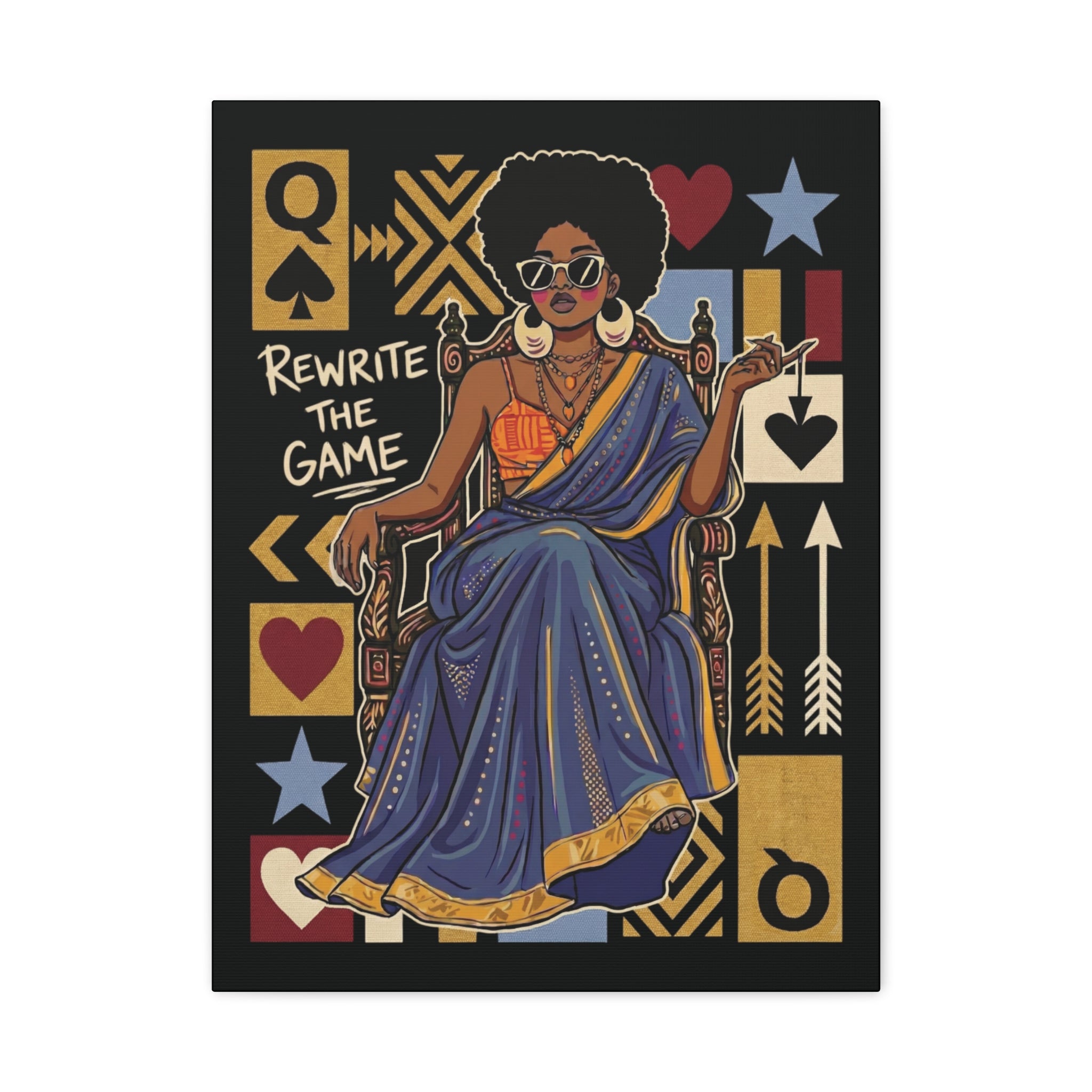 Rewrite the Game Black Queen Canvas Wall Art
