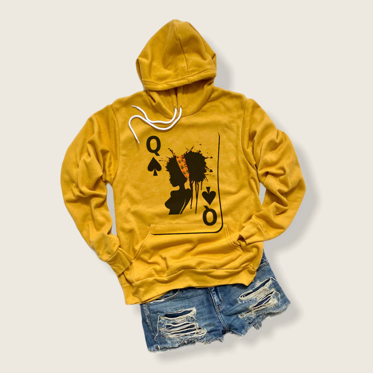 Black Queen Playing Card Sweatshirt, Hoodie, Tshirt – Afrocentric Queen of Spades Shirt for Women
