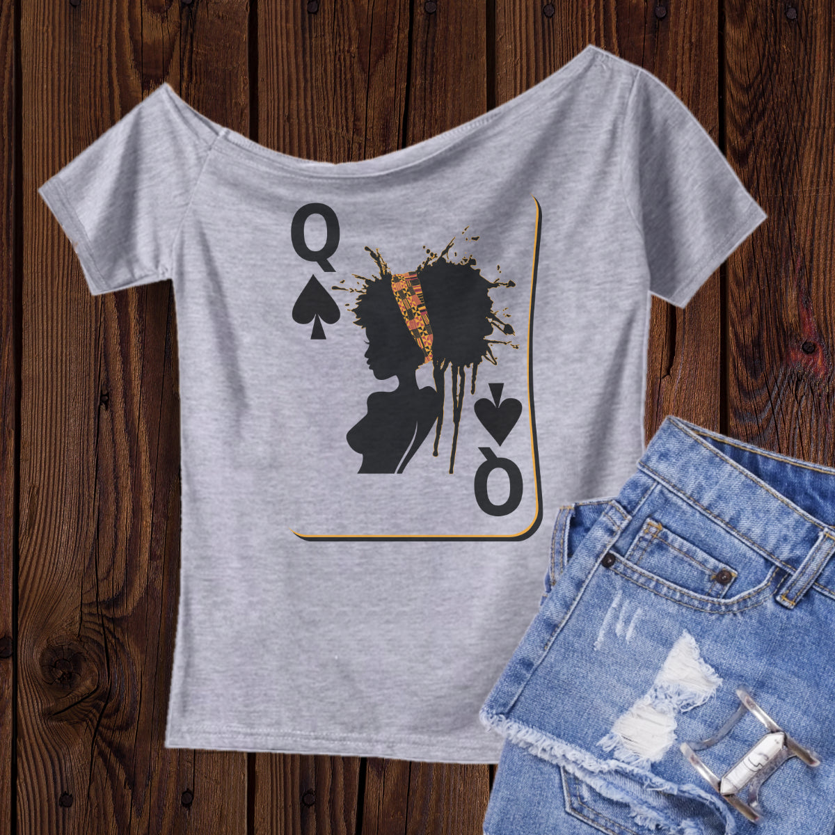 Queen of Spades - Off the shoulder tee Natural Hair Products