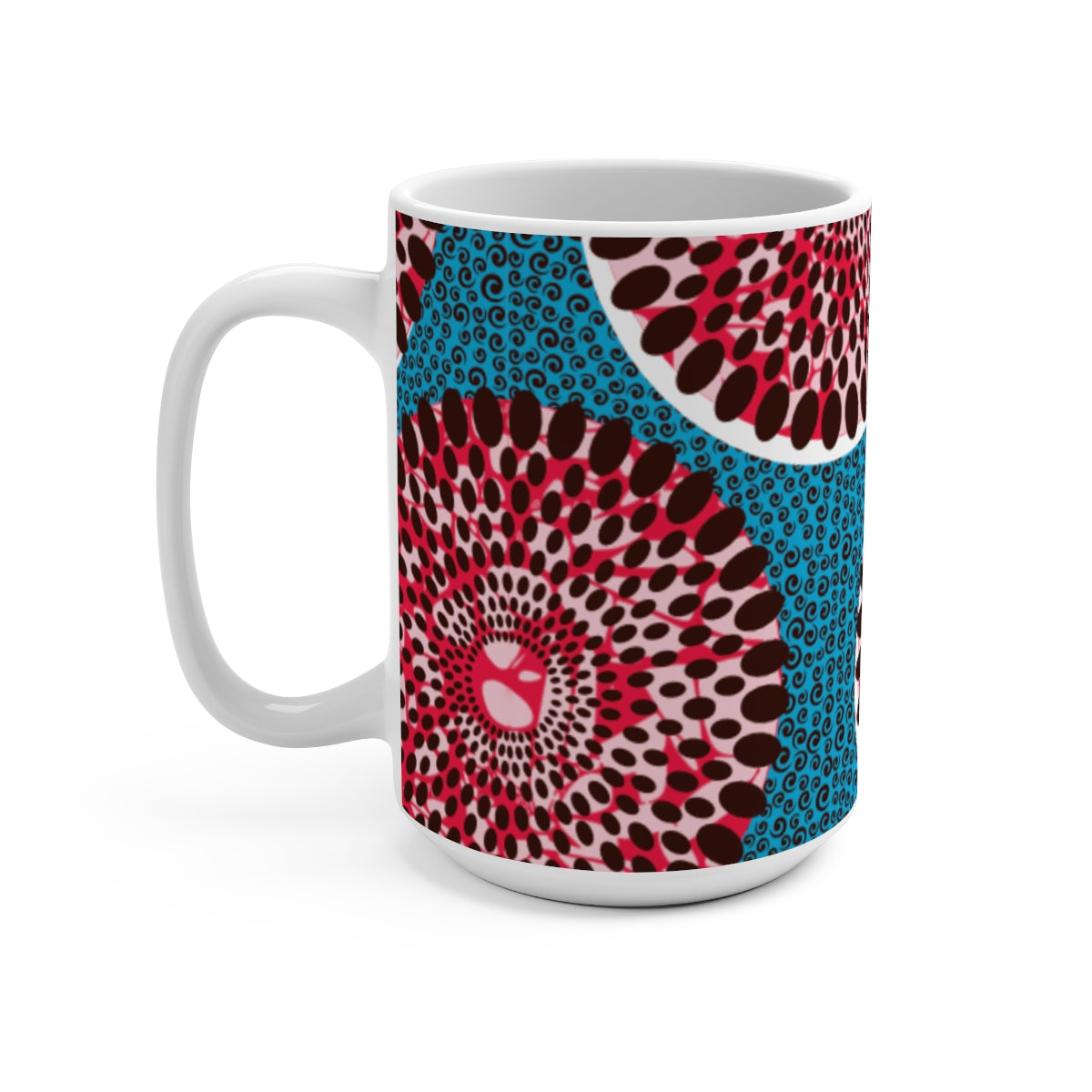 Large 15oz African Print Coffee Mugs (Set of 4) | African Wax Print Fabric Inspired