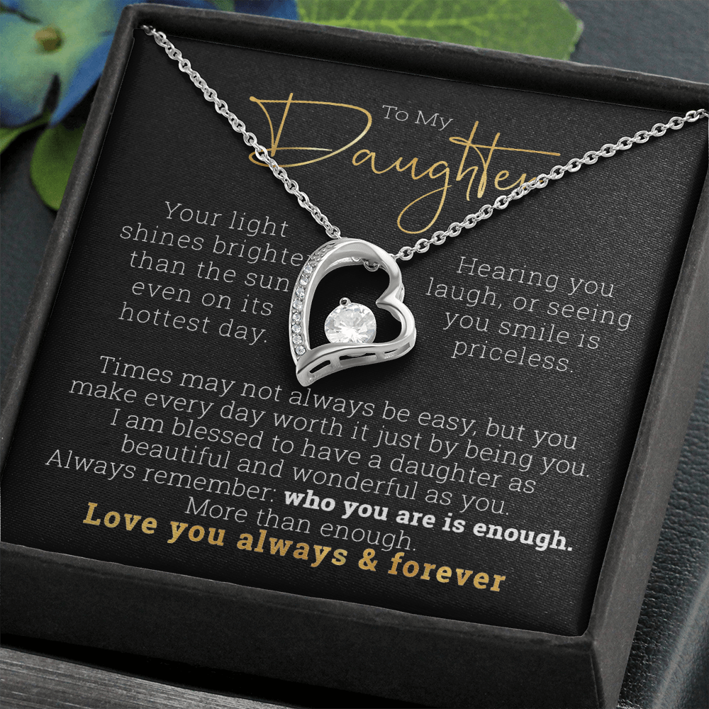 To my Daughter | Who you are is enough | Forever Love Minimalist Necklace