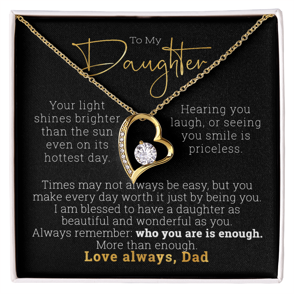 TO MY DAUGHTER LOVE Dad | FOREVER LOVE GOLD FINISH NECKLACE | MINIMALIST NECKLACE