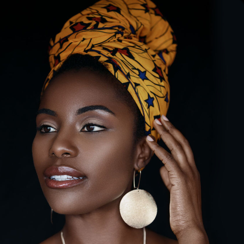 African Head Wraps.  Model: Deanne Roye. How to tie a headscarf