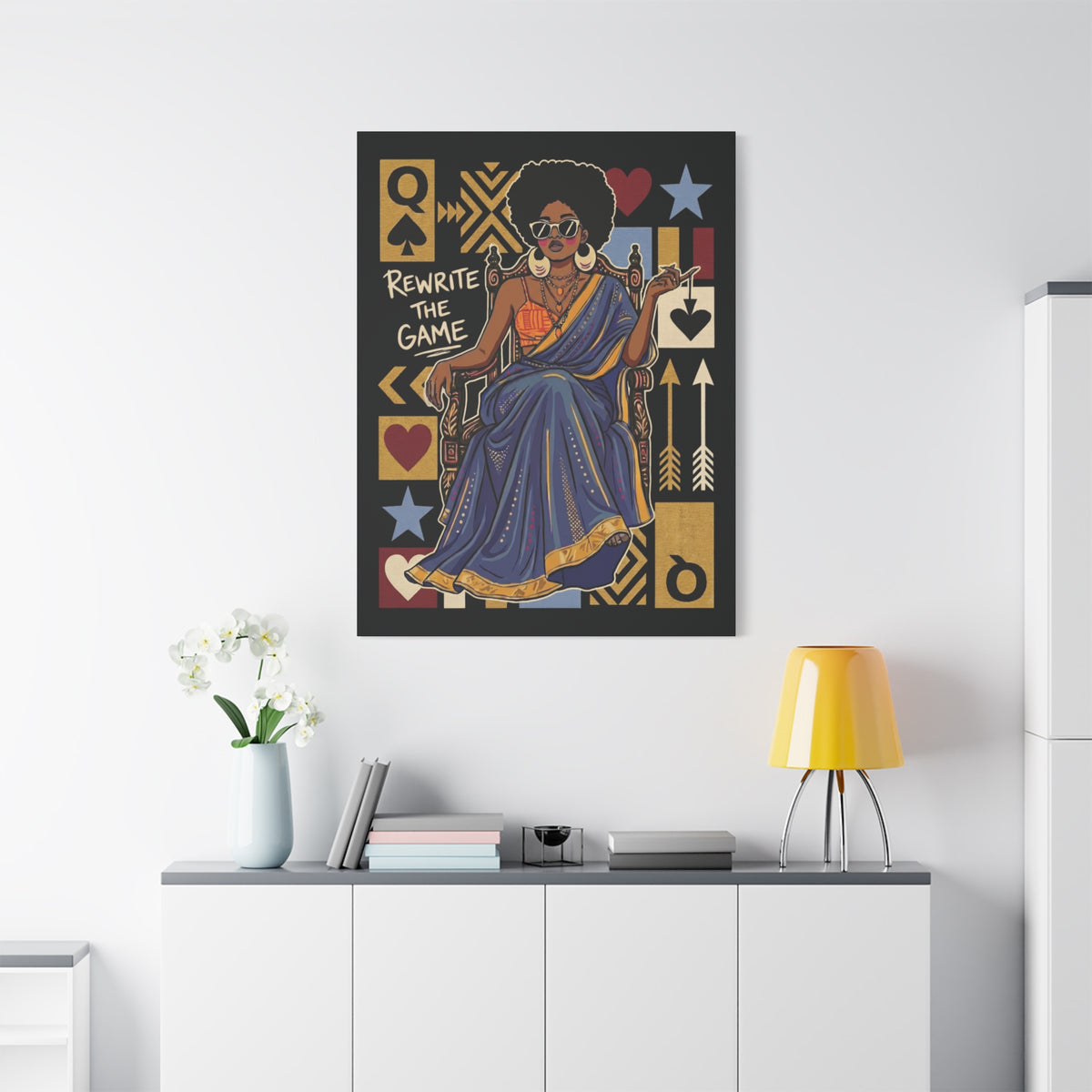 Rewrite the Game Black Queen Canvas Wall Art