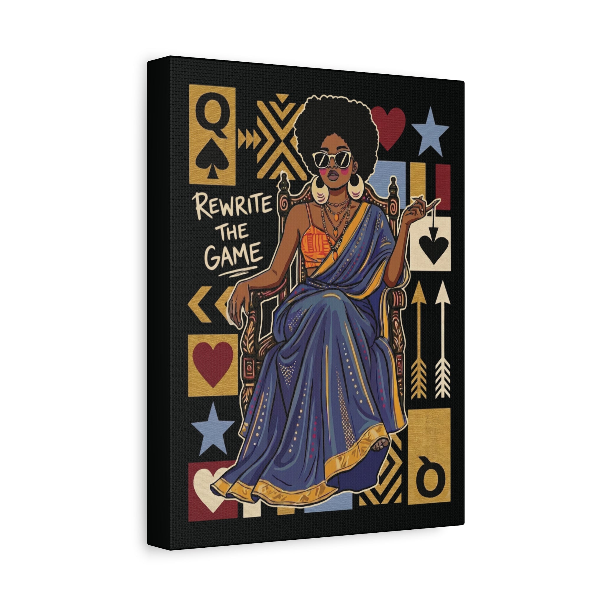 Rewrite the Game Black Queen Canvas Wall Art