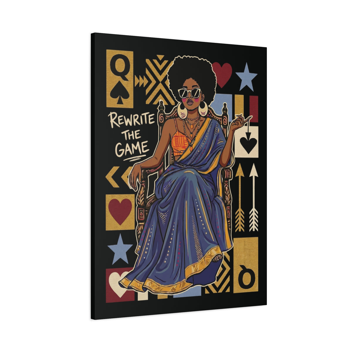 Rewrite the Game Black Queen Canvas Wall Art