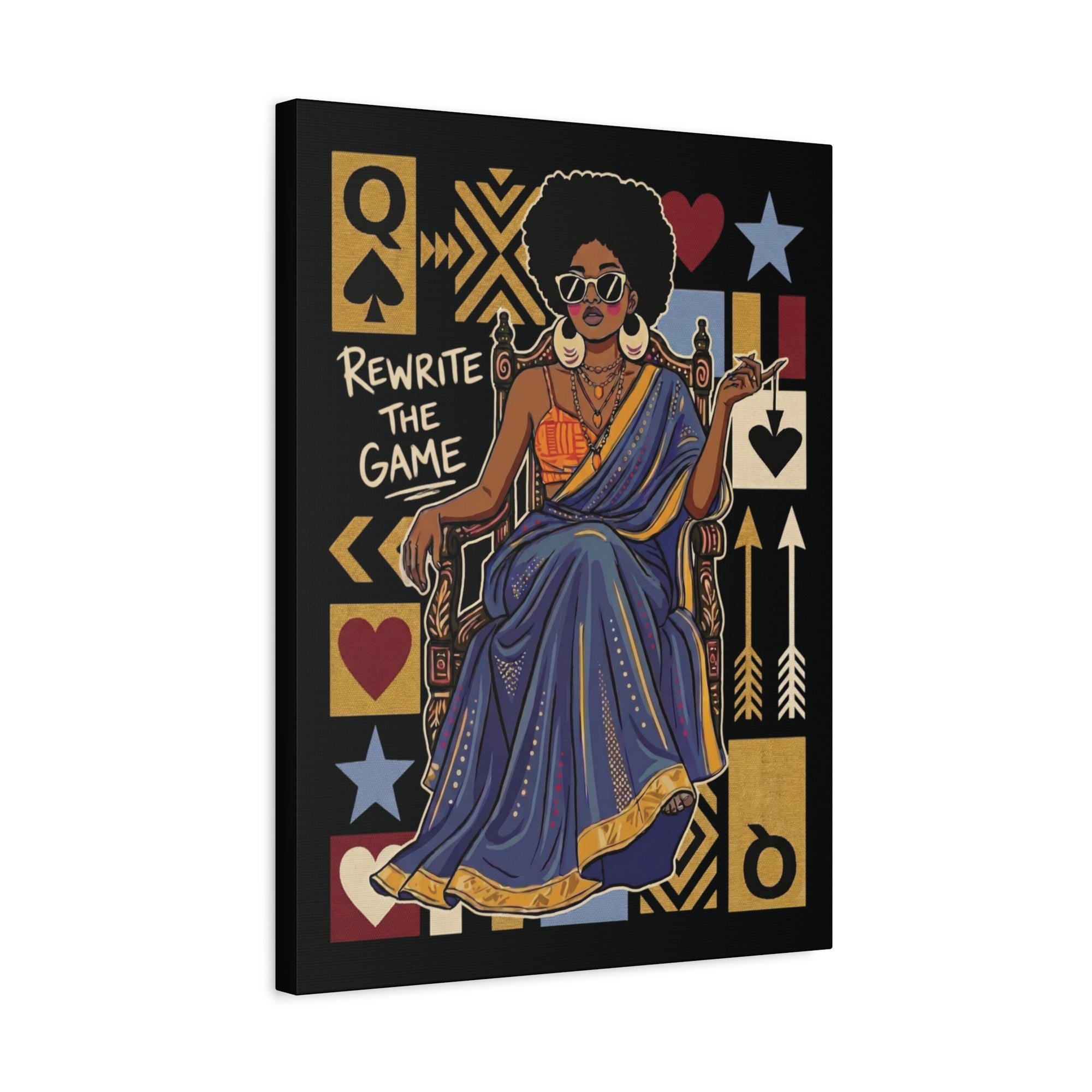 Rewrite the Game Black Queen Canvas Wall Art