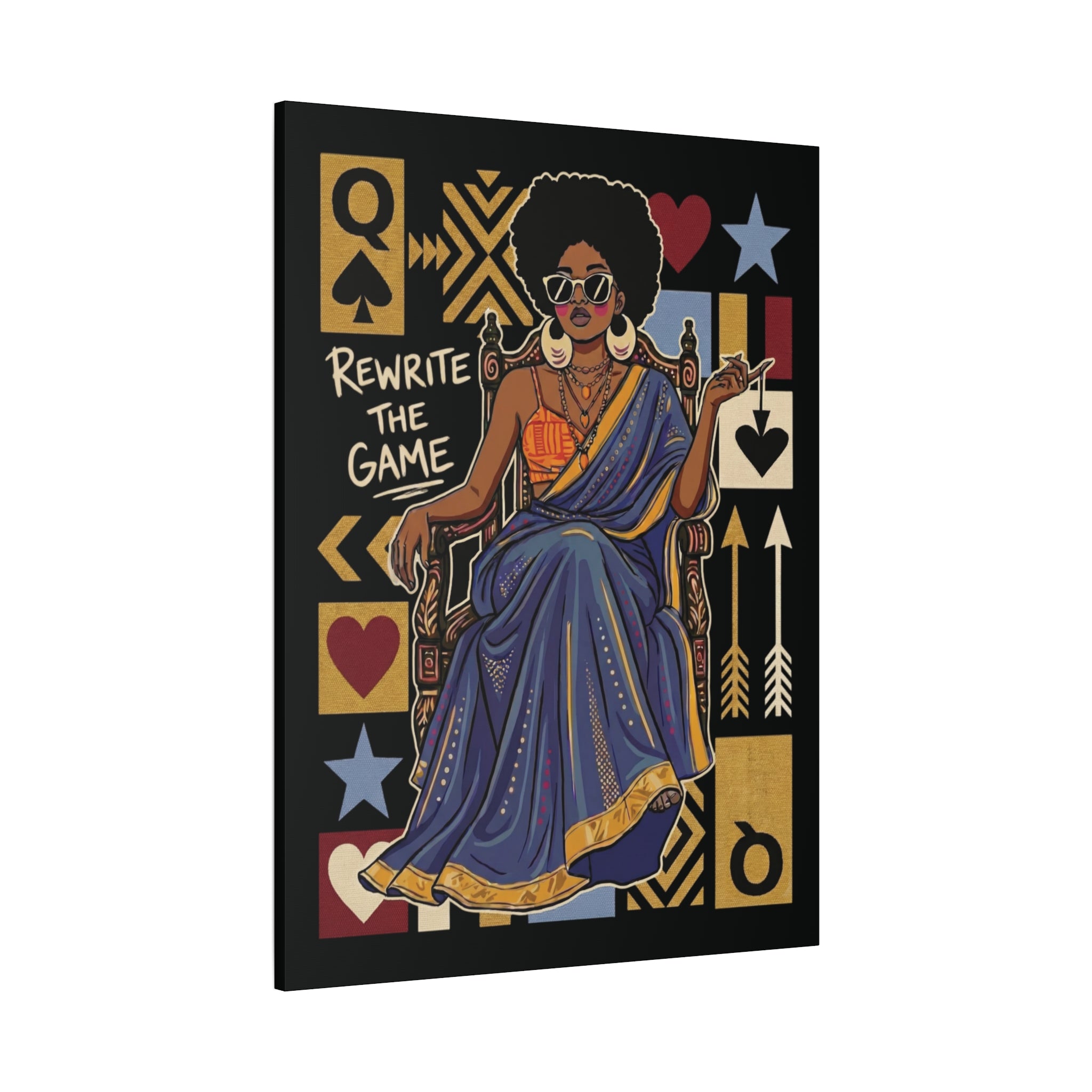 Rewrite the Game Black Queen Canvas Wall Art