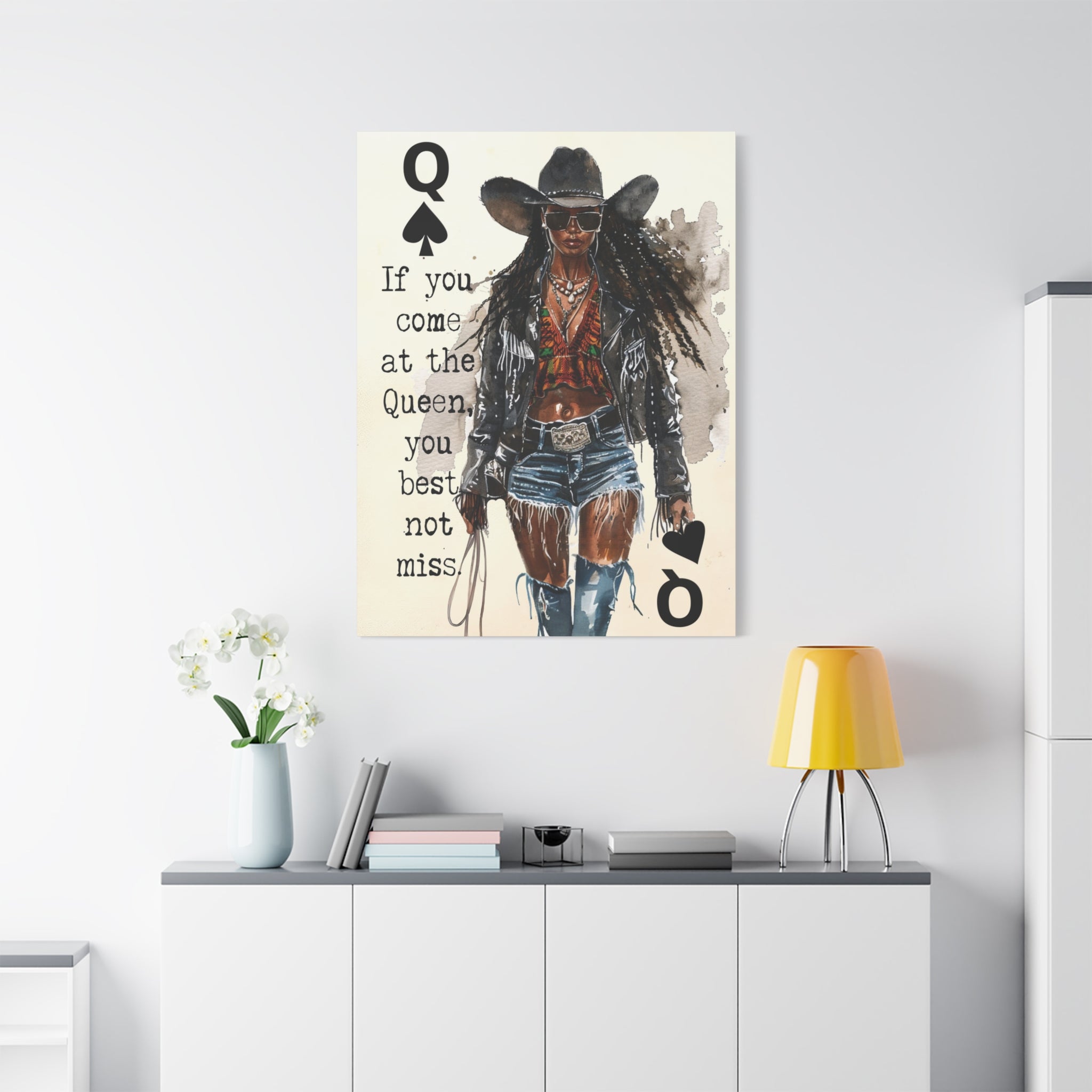 If you come at the Queen, you Best Not Miss - Black Queen Canvas Wall Art