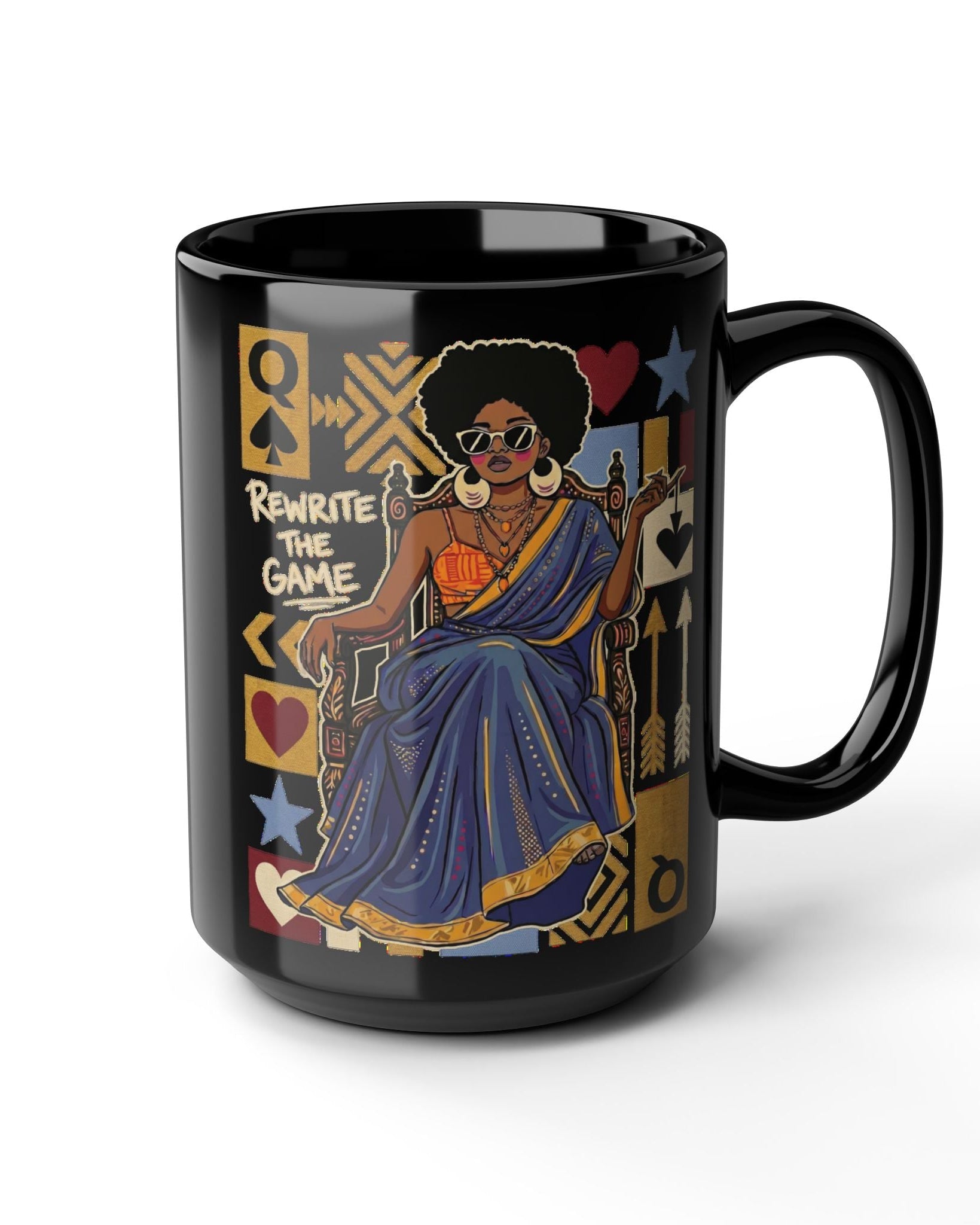 Grande tasse à café Kingfisher à imprimé africain 15 oz