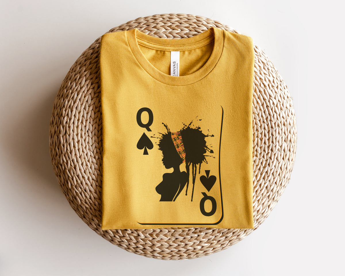 Black Queen Playing Card Sweatshirt, Hoodie, Tshirt – Afrocentric Queen of Spades Shirt for Women
