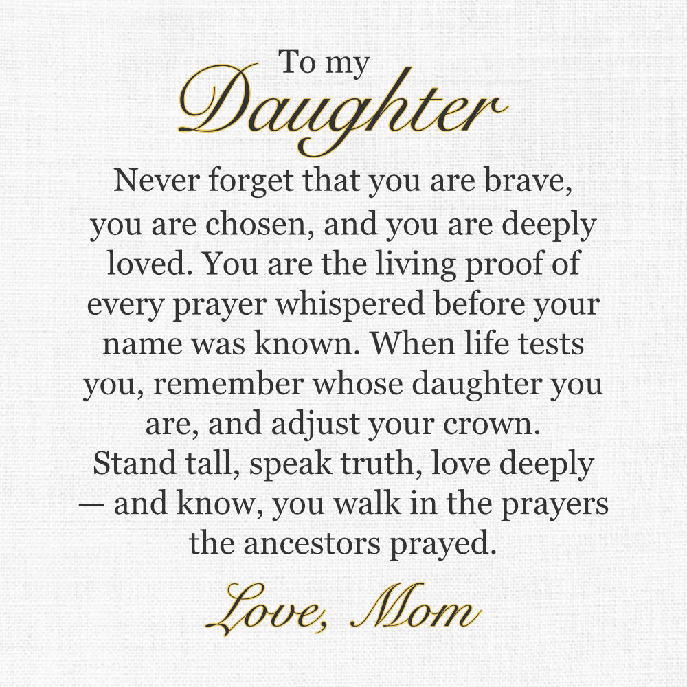 To My Daughter – Inspirational Jewelry for Black Women | “I Walk in the Prayers the Ancestors Prayed” Minimalist Necklace