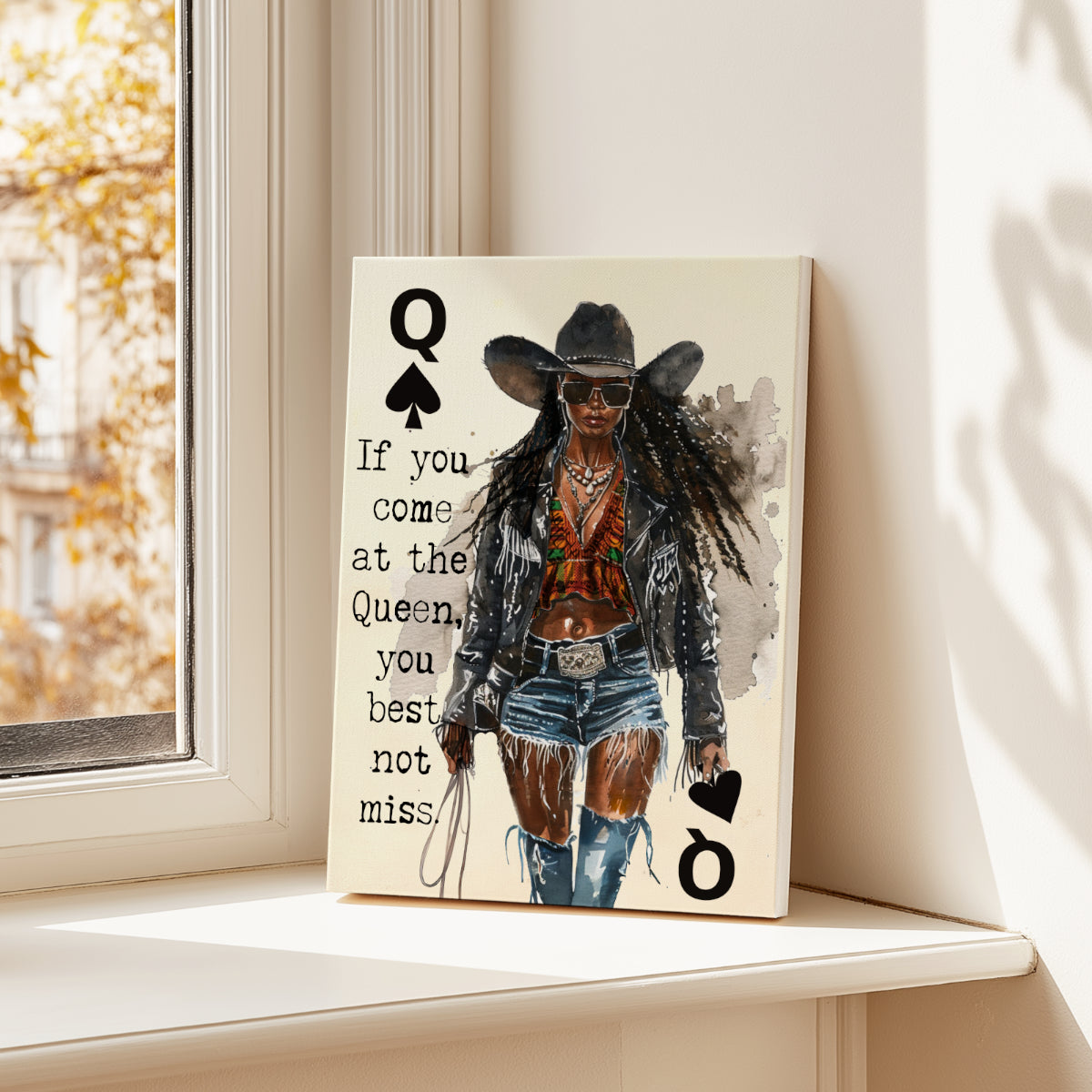 If you come at the Queen, you Best Not Miss - Black Queen Canvas Wall Art