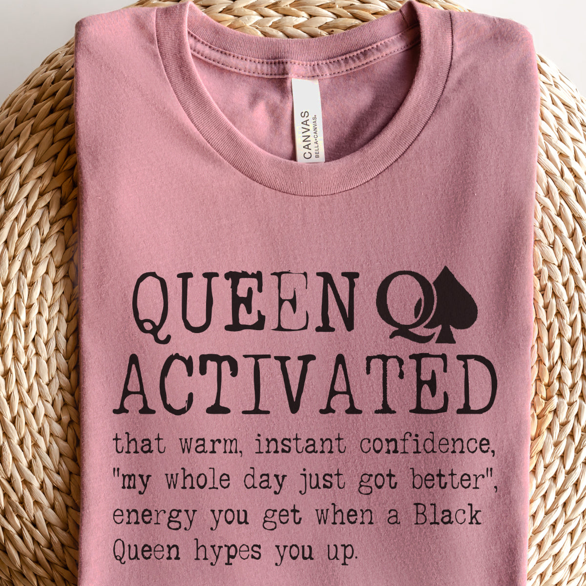 Queen Activated Graphic Tee — Empowerment Women's T-Shirt with Playing Card Queen Design