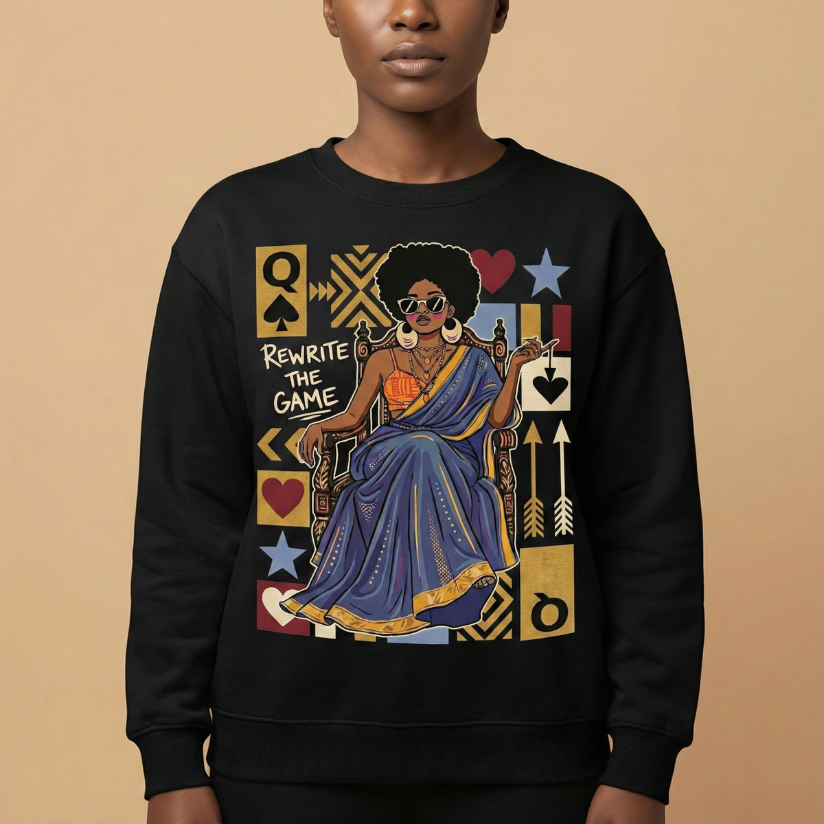 Rewrite the Game – Black Queen Sweatshirt or Tshirt