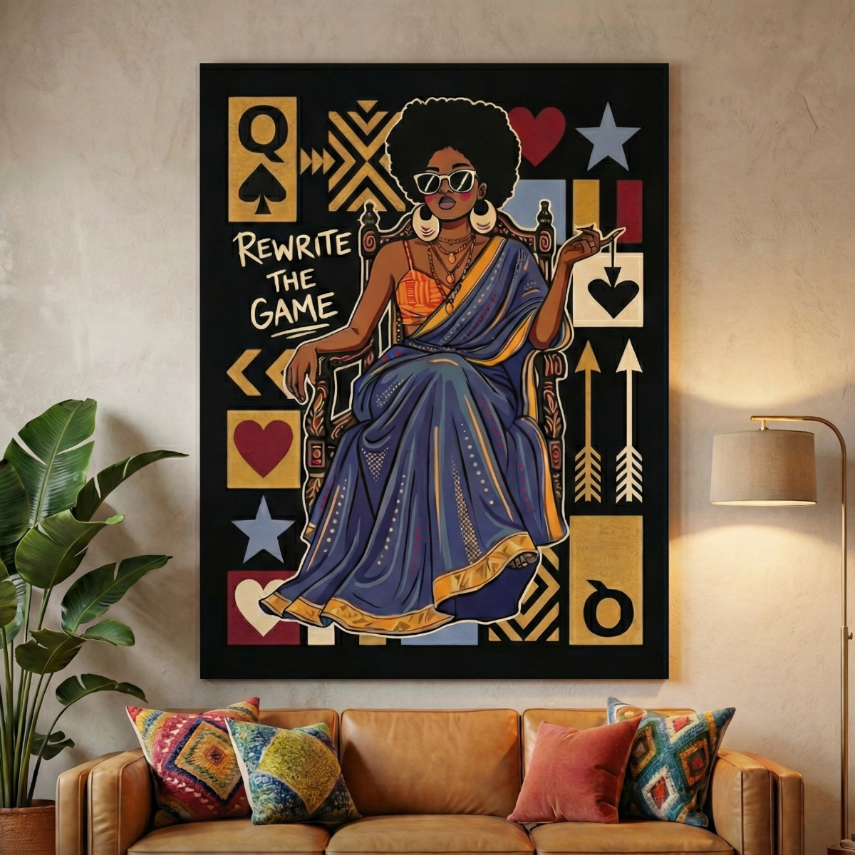 Rewrite the Game Black Queen Canvas Wall Art