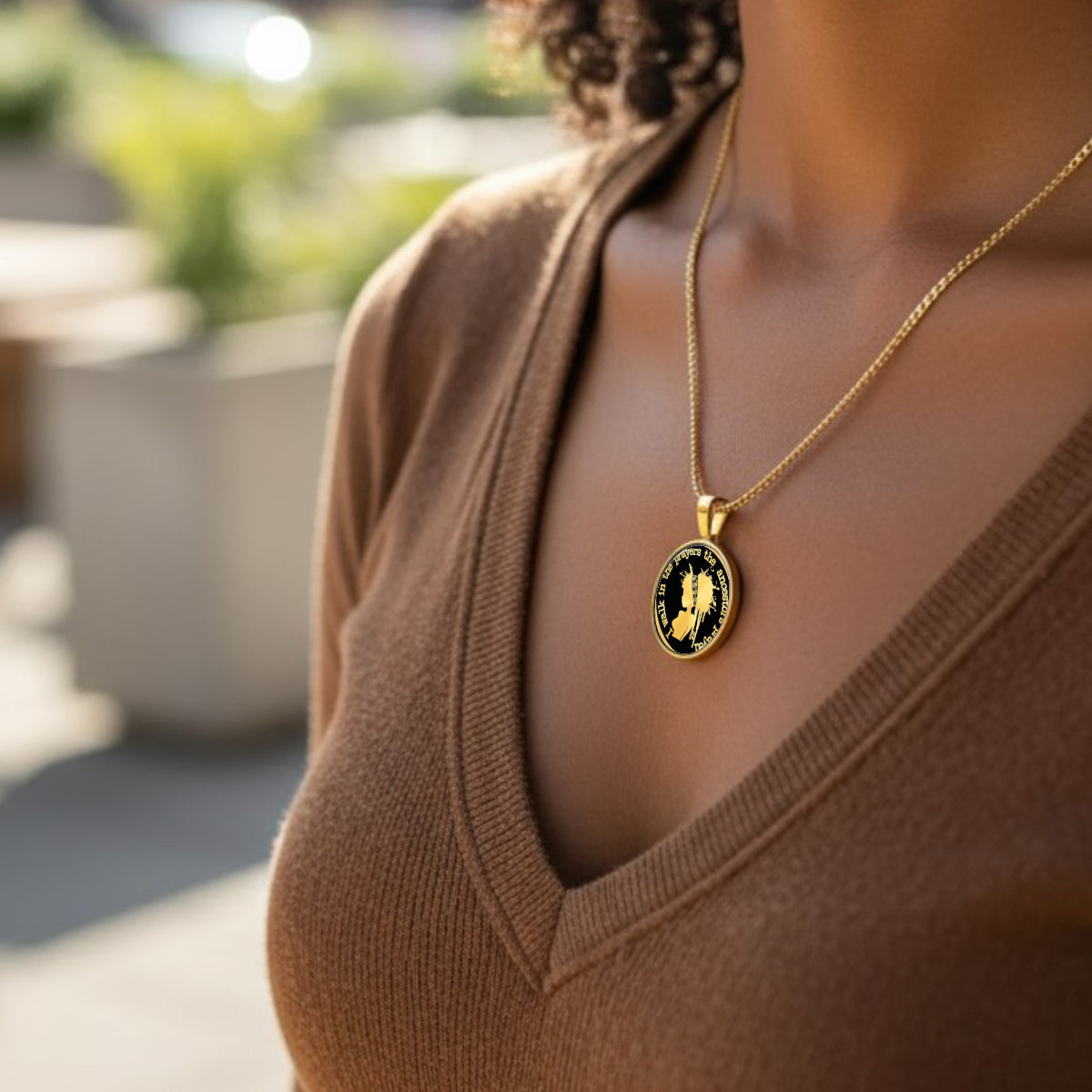 To My Daughter – Inspirational Jewelry for Black Women | “I Walk in the Prayers the Ancestors Prayed” Minimalist Necklace