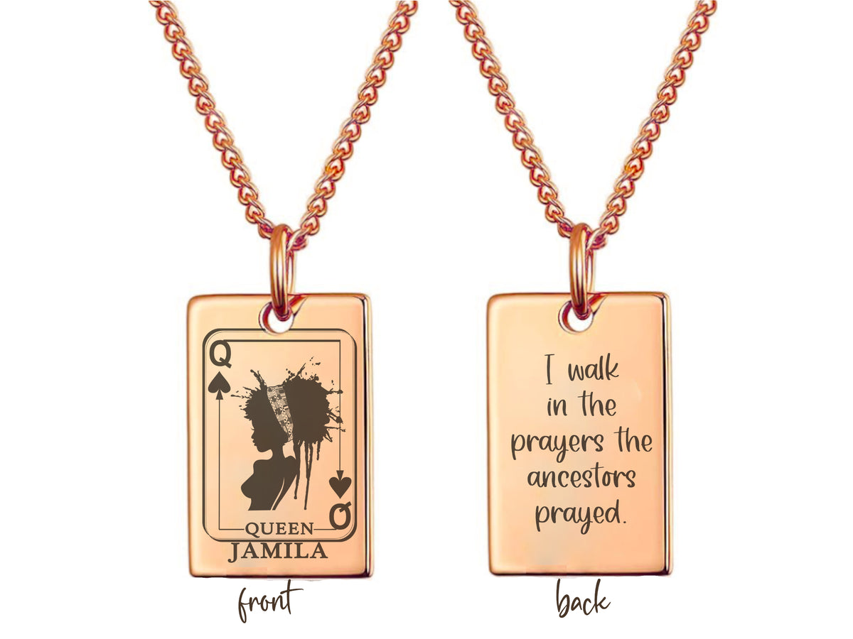 Personalized Queen Necklace - 18k Gold Plated Minimalist Necklace