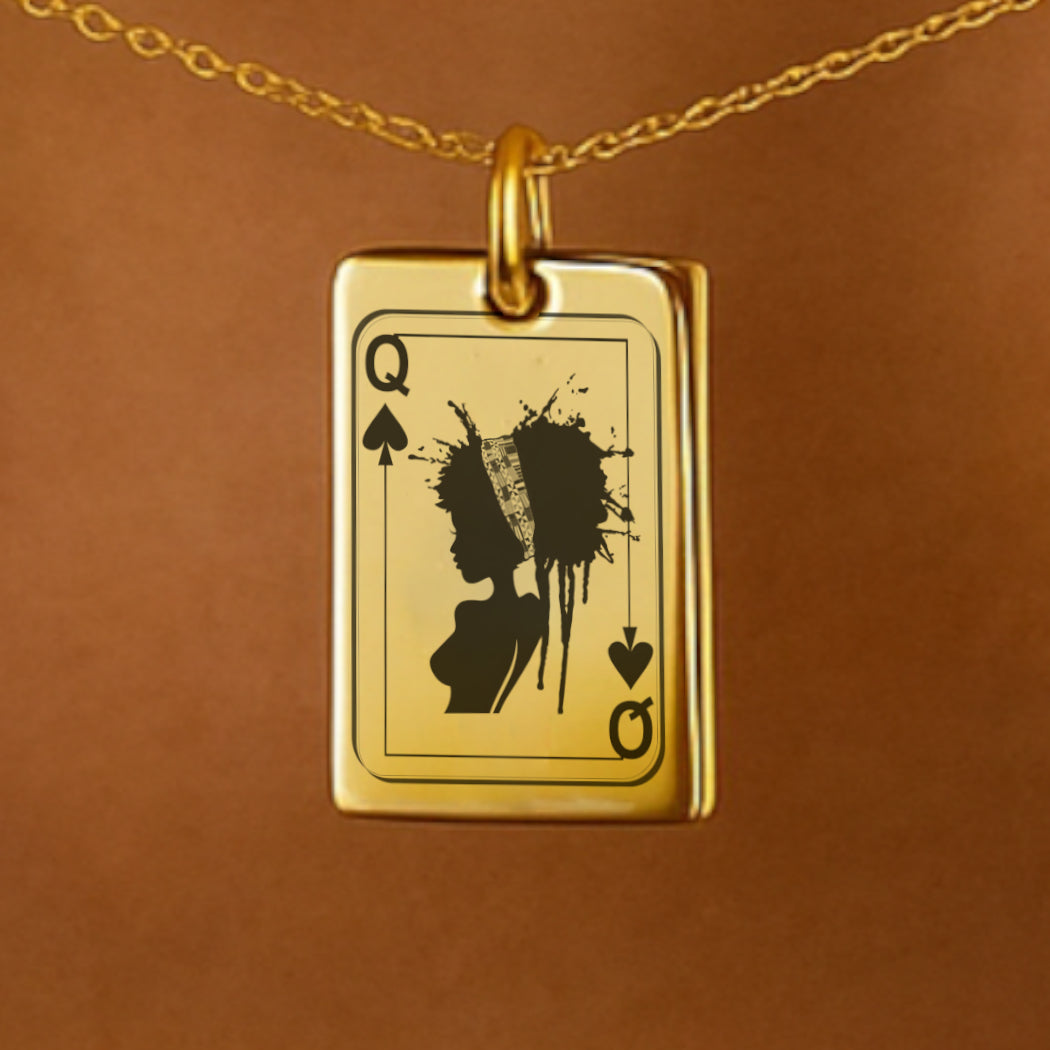 Personalized Queen Necklace - 18k Gold Plated Minimalist Necklace