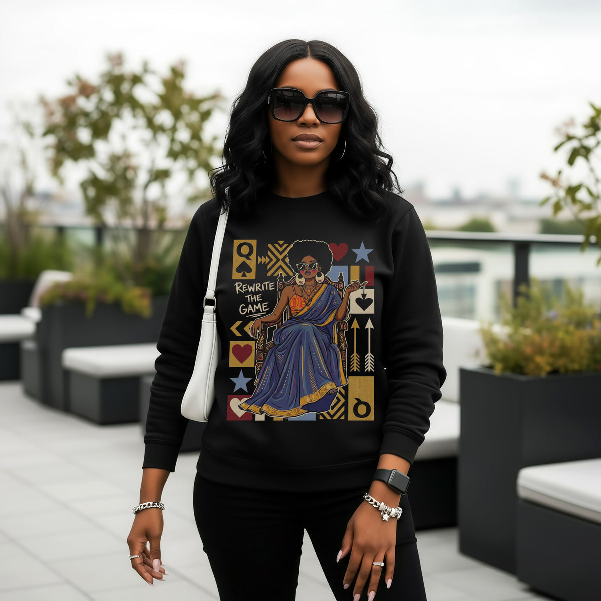 Rewrite the Game – Black Queen Sweatshirt or Tshirt