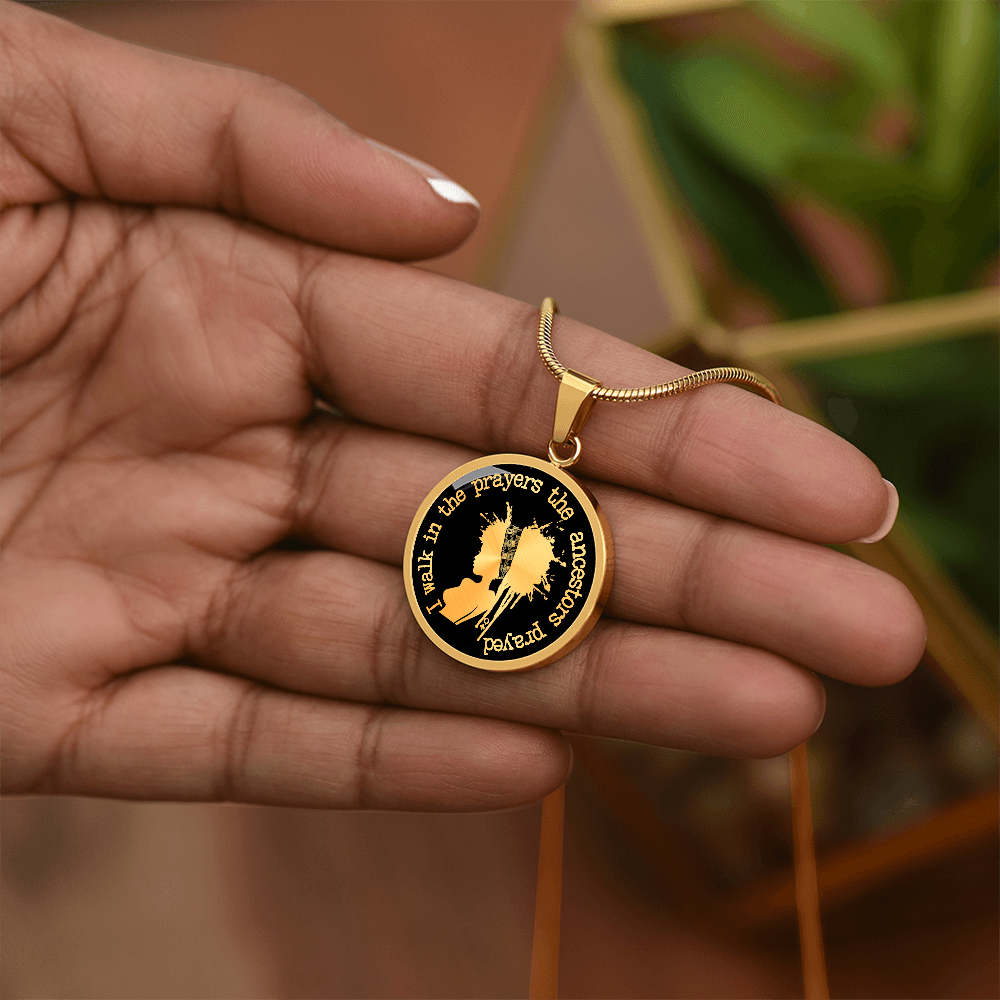 To My Daughter – Inspirational Jewelry for Black Women | “I Walk in the Prayers the Ancestors Prayed” Minimalist Necklace