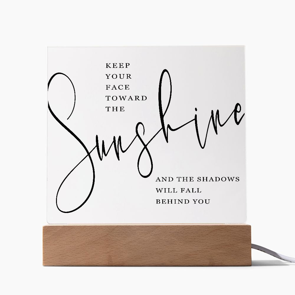 Shelf or Desk Decor - Motivation. Keep your face toward the sunshine