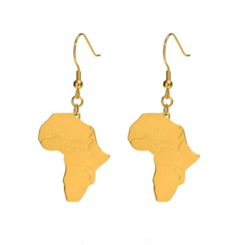 Gold Africa Earrings