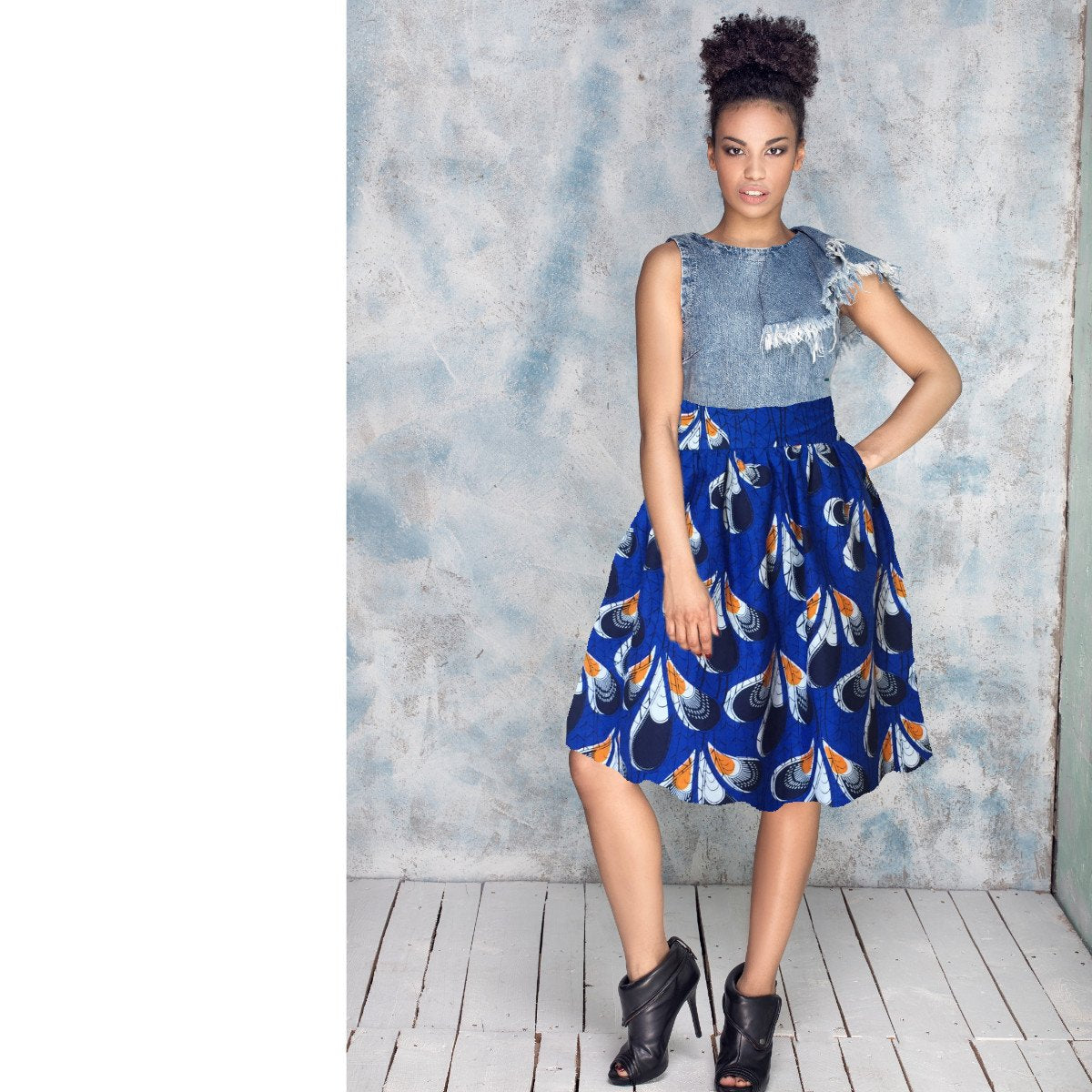 African Print Midi Skirt - Eve