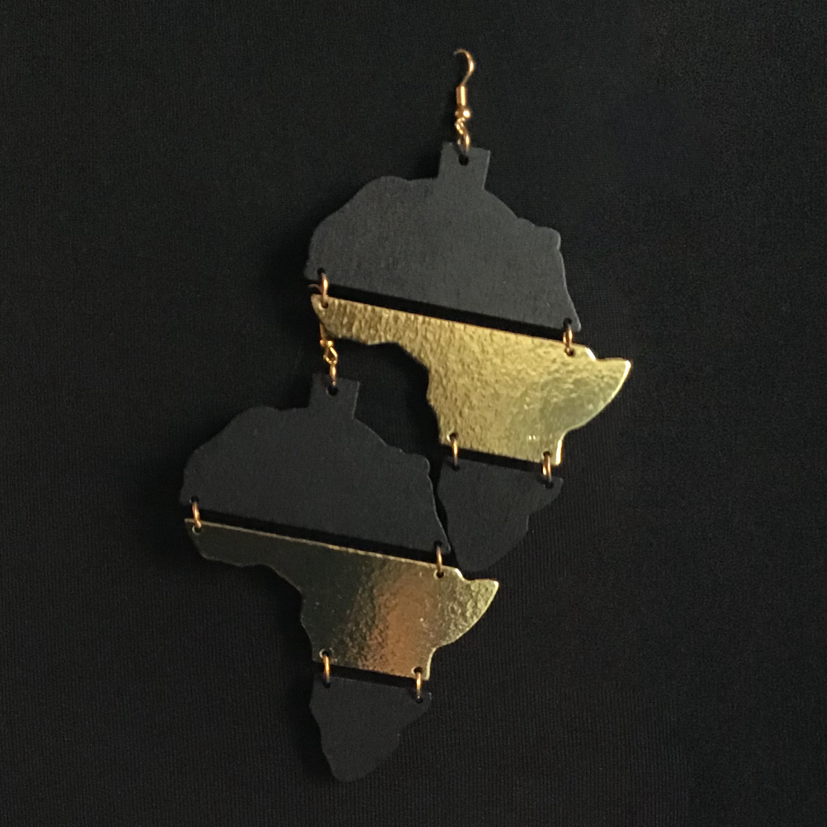 Boucles d'oreilles africaines en bois | Boucles d'oreilles en forme d'Afrique