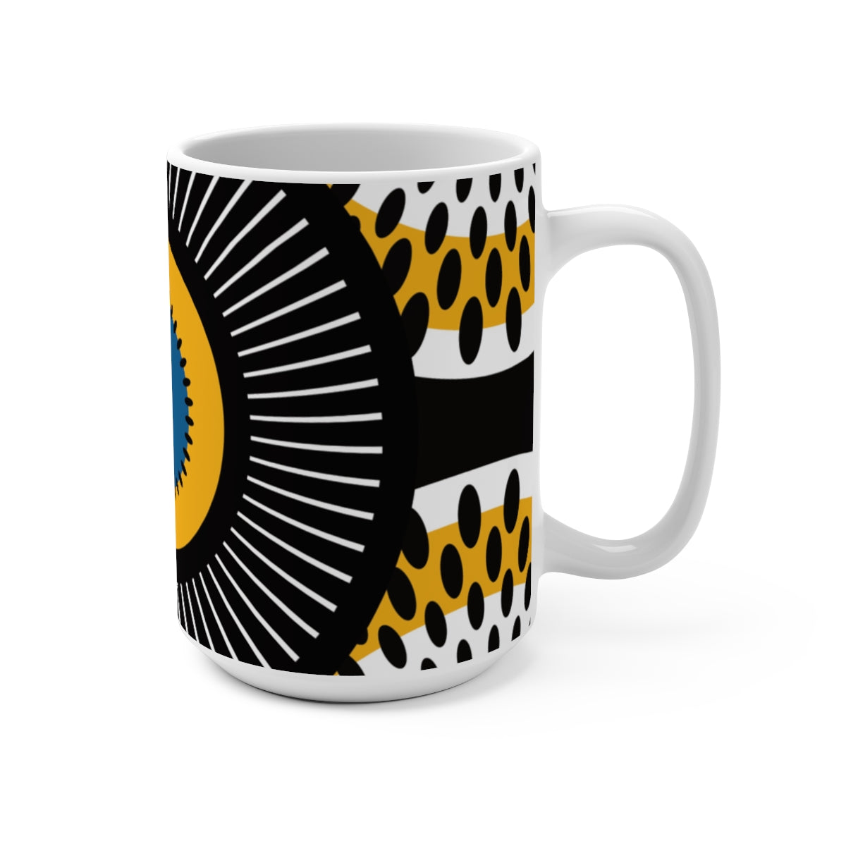 Large 15oz African Print Coffee Mugs (Set of 4) | African Wax Print Fabric Inspired