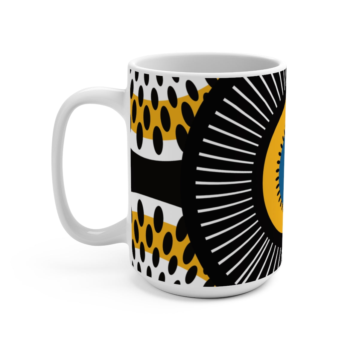Large 15oz African Print Coffee Mugs (Set of 4) | African Wax Print Fabric Inspired