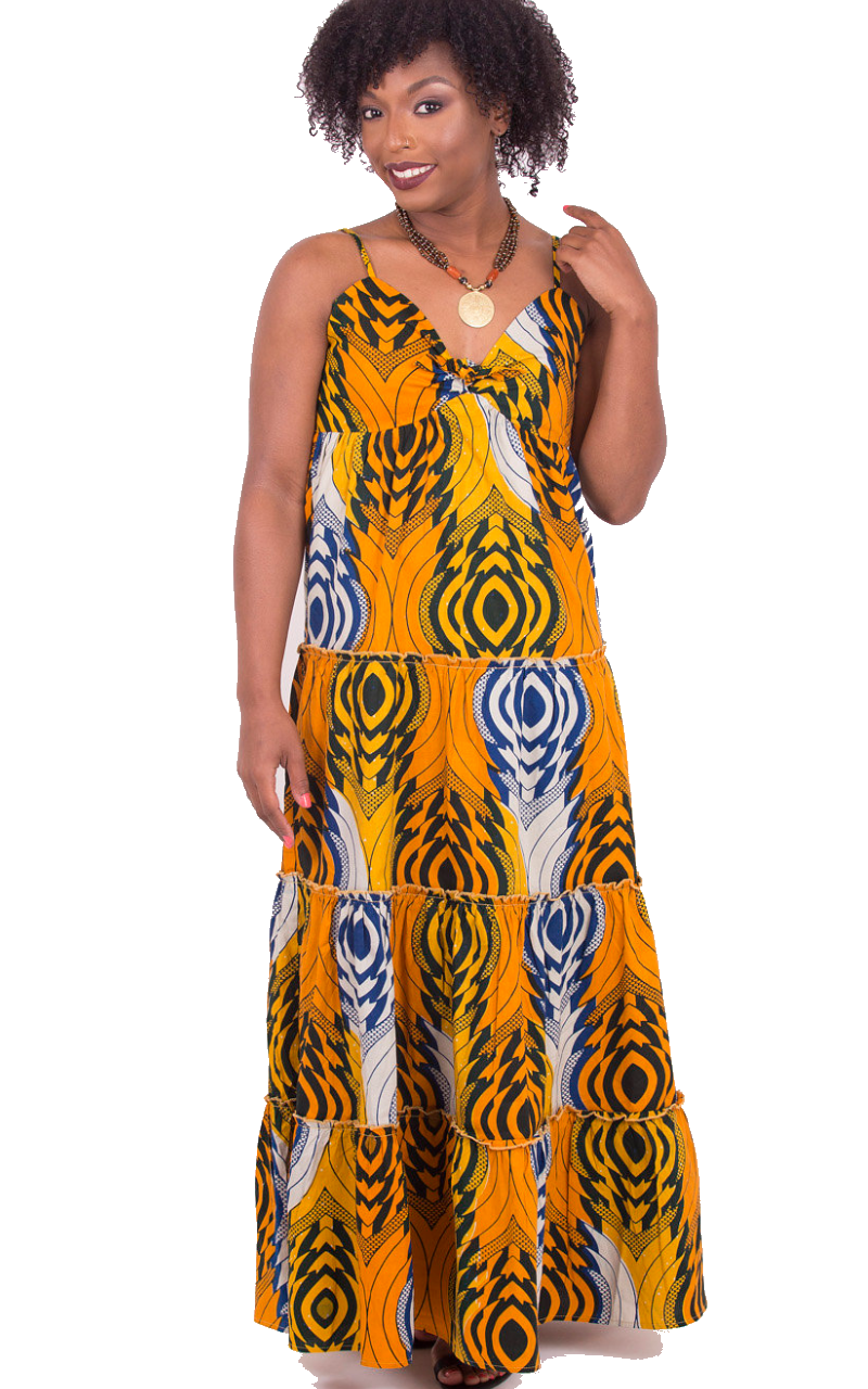 Kayarize - Yellow Belle Summer Dress | African Print Fabric