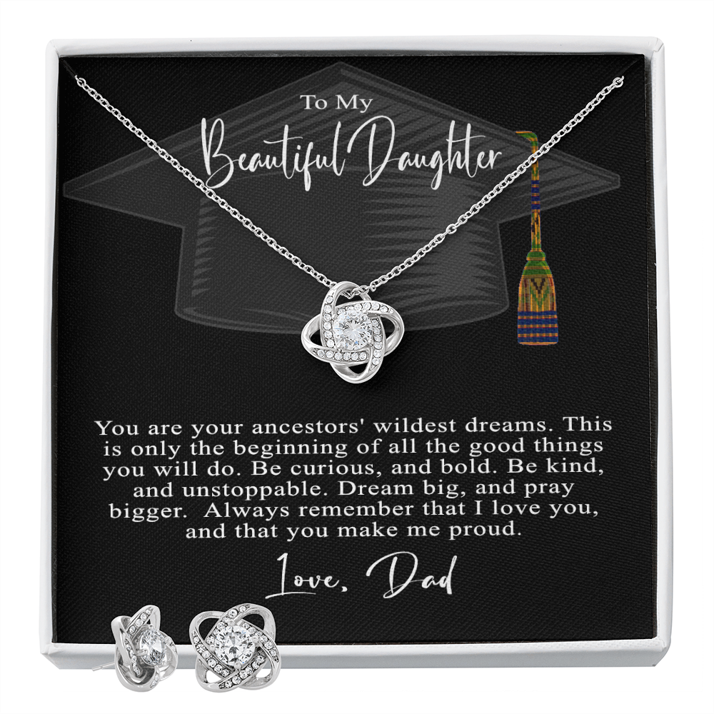PERFECT GRADUATION GIFT | YOUR ANCESTORS' WILDEST DREAMS | LOVE FROM DAD | HEARTS MINIMALIST NECKLACE