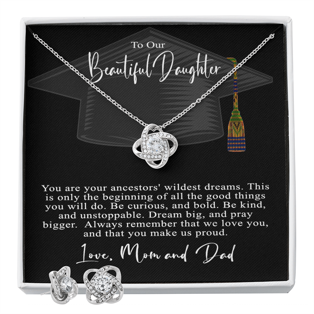PERFECT GRADUATION GIFT | YOUR ANCESTORS' WILDEST DREAMS | LOVE FROM MOM AND DAD | HEARTS MINIMALIST NECKLACE