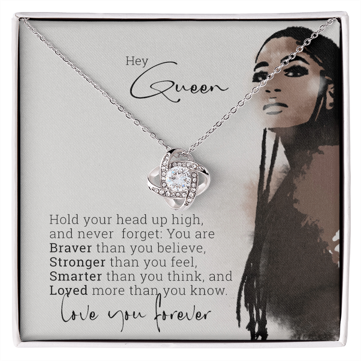Hey Queen | Hold your head up high | Love you forever Minimalist Necklace