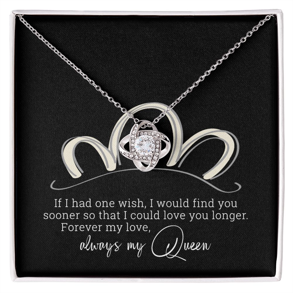 Always my Queen | Gift for Wife | Gift for Soulmate | Gift for Girlfriend | Gift for fiancee | Love Knot Minimalist Necklace