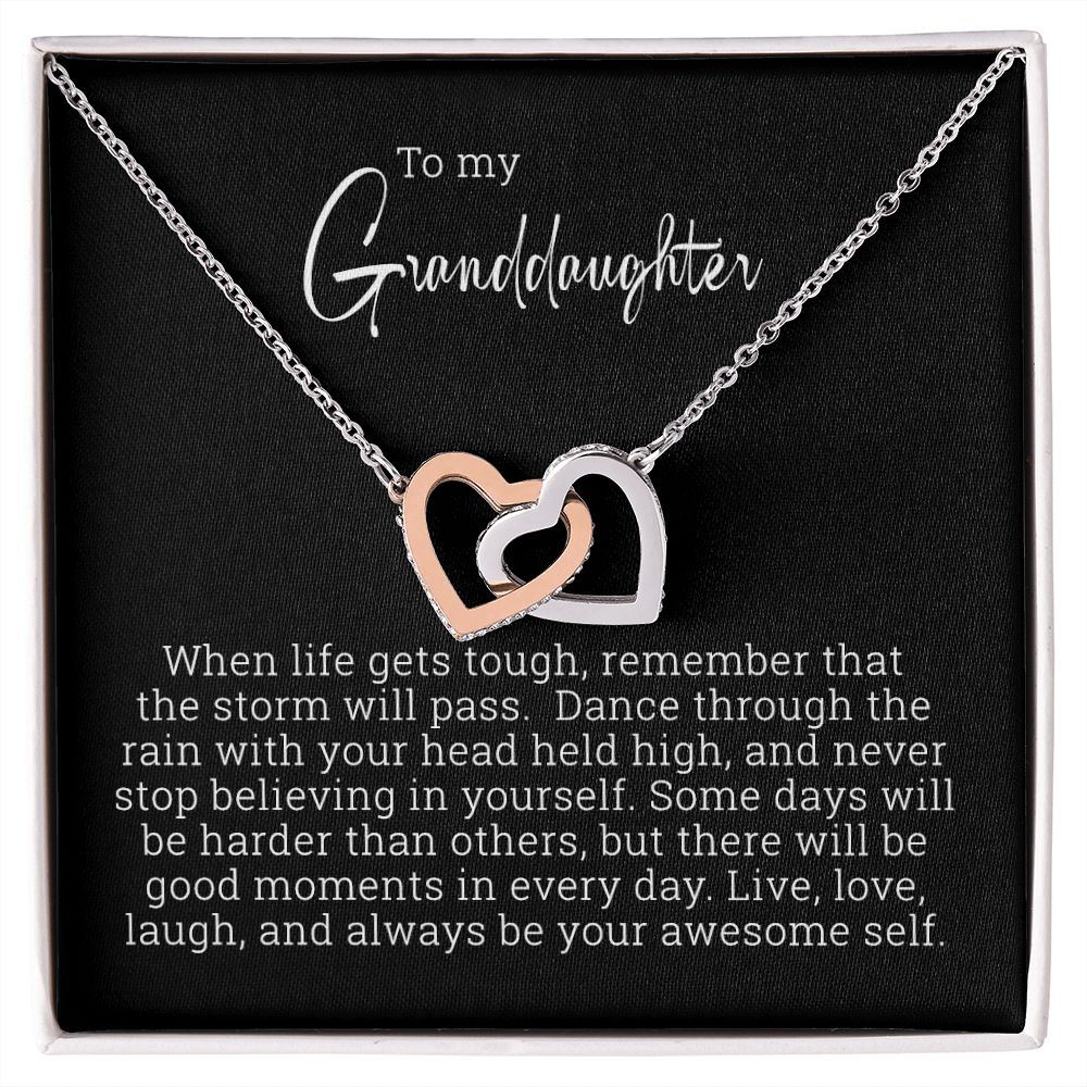 To My Granddaughter | Interlocking Hearts Minimalist Necklace