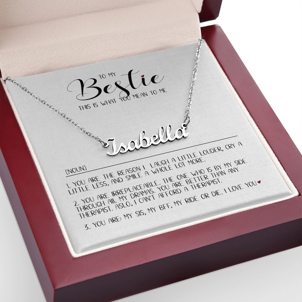 TO MY BESTIE.  PERSONALIZED NAME NECKLACE.  MINIMALIST NECKLACE