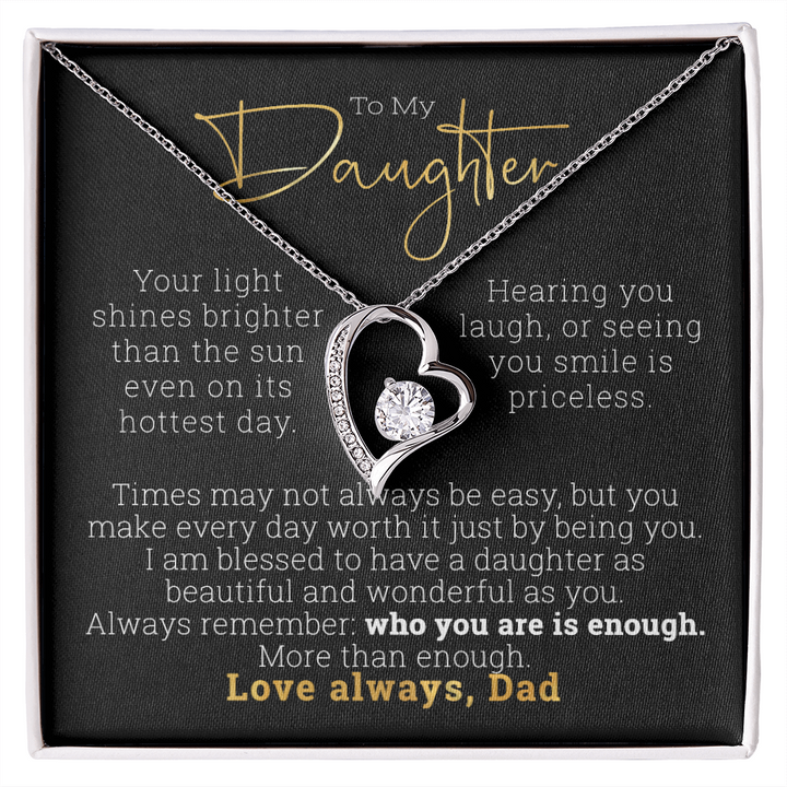 TO MY DAUGHTER LOVE Dad | FOREVER LOVE GOLD FINISH NECKLACE | MINIMALIST NECKLACE