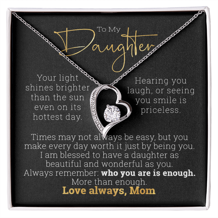 TO MY DAUGHTER LOVE MOM | GOLD FINISH NECKLACE | MINIMALIST NECKLACE