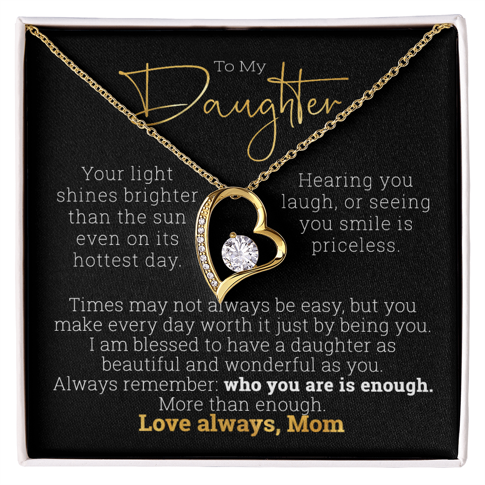 TO MY DAUGHTER LOVE MOM | GOLD FINISH NECKLACE | MINIMALIST NECKLACE