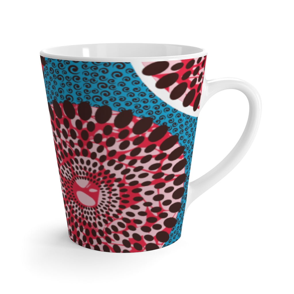 Tasse à latte martin-pêcheur à imprimé africain