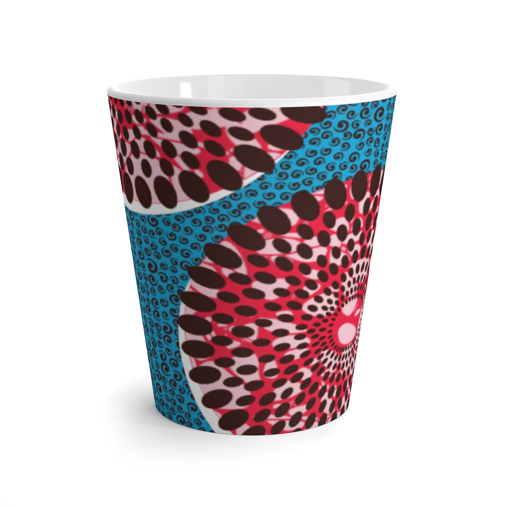 African Print Kingfisher Latte Mug
