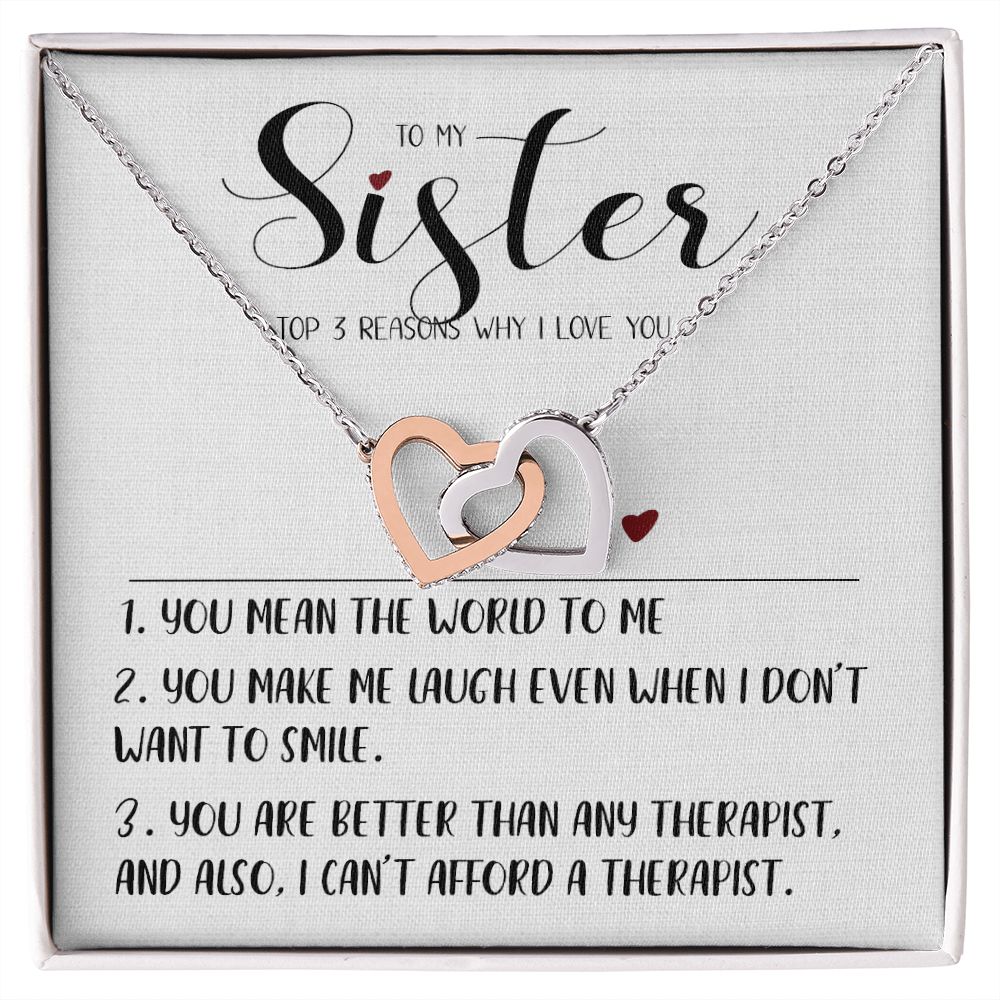 TO MY SISTER.  TOP 3 REASONS WHY I LOVE YOU. MINIMALIST NECKLACE